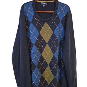 Lands' End Drifter Argyle MEN'S Crewneck Sweater - XXL/T